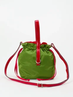 – Beuteltasche aus Textil und Leder gras*AU 79 Hot