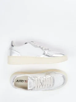 Damen Autry – Sneaker aus Leder in Metallic-Optik