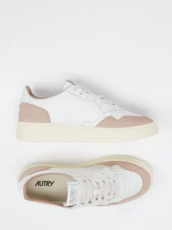 Damen Autry – Sneaker aus Leder-Mix in Offwhite