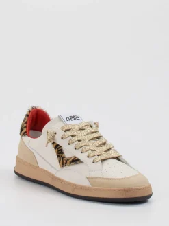 Damen 4B12 – Sneaker aus Velourleder und Glattleder