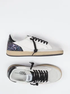 Damen 4B12 – Sneaker aus Velour/Leder mit Glitzerdetail