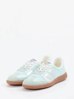 – Retro-Sneaker aus Veloursleder Pastellmint*Back 70 Clearance