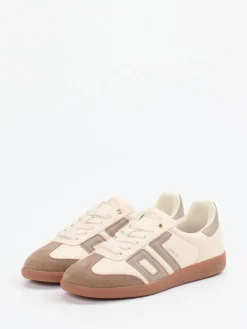 – Retro-Sneaker aus Velour/Leder creme*Back 70 Hot