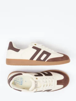 – Retro-Sneaker aus Velour/Leder cremefarben*Back 70 Clearance