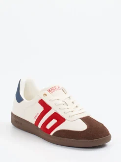 Damen Back 70 – Retro-Sneaker aus Velour/Leder creme