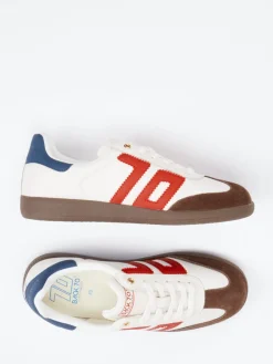 Damen Back 70 – Retro-Sneaker aus Velour/Leder creme