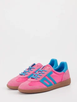 – Retro-Sneaker aus Veloursleder/Textil Pink*Back 70 Hot