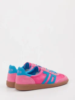– Retro-Sneaker aus Veloursleder/Textil Pink*Back 70 Hot