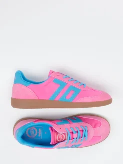 – Retro-Sneaker aus Veloursleder/Textil Pink*Back 70 Hot