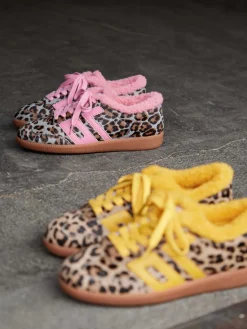 Damen Back 70 – Sneaker aus Fell mit Leoprint und Kunstfell