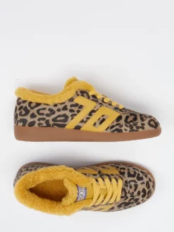 Damen Back 70 – Sneaker aus Fell mit Leoprint und Kunstfell