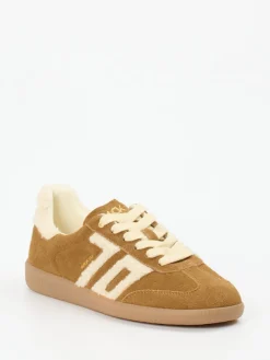– Sneaker aus Veloursleder karamell*Back 70 Online