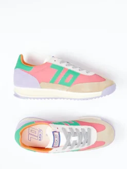 Damen Back 70 – Sneaker aus Veloursleder und Nylon Korallrosa