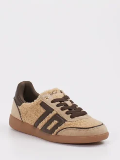 – Sneaker aus Velours/Textil in Beige*Back 70 Clearance