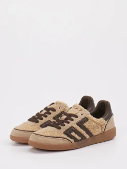 – Sneaker aus Velours/Textil in Beige*Back 70 Clearance