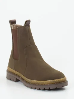 Kinder Bisgaard – Chelsea Boots aus Nubukleder oliv