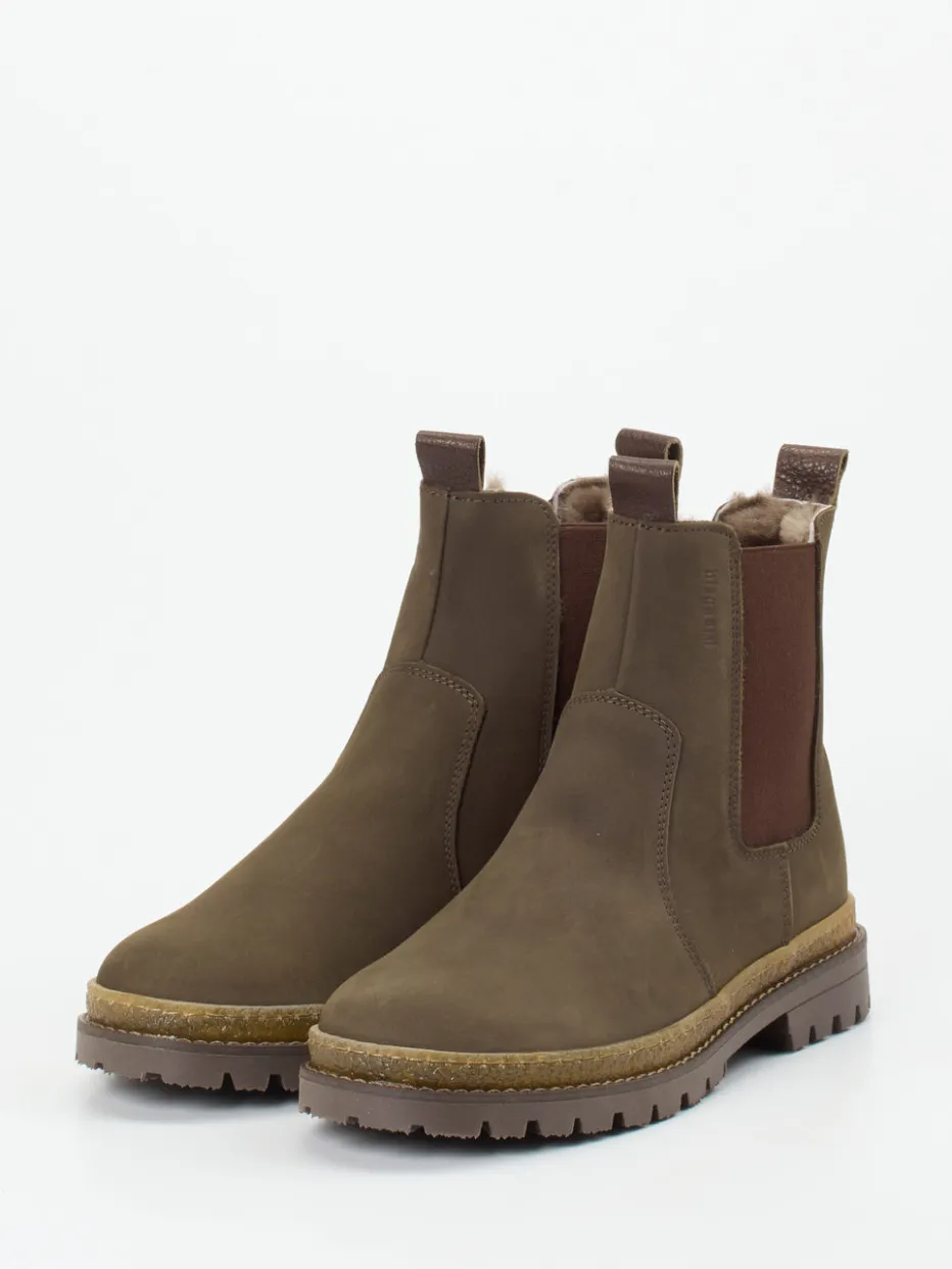 Kinder Bisgaard – Chelsea Boots aus Nubukleder oliv