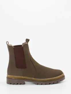Kinder Bisgaard – Chelsea Boots aus Nubukleder oliv
