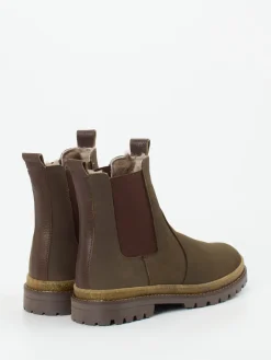 Kinder Bisgaard – Chelsea Boots aus Nubukleder oliv