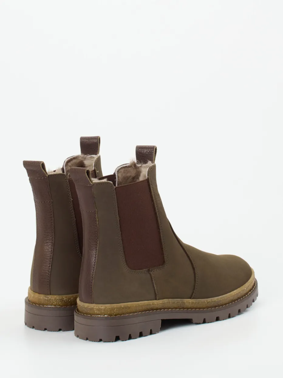 Kinder Bisgaard – Chelsea Boots aus Nubukleder oliv