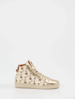 – High-Top Sneaker aus geprägtem Leder beige*Bisgaard