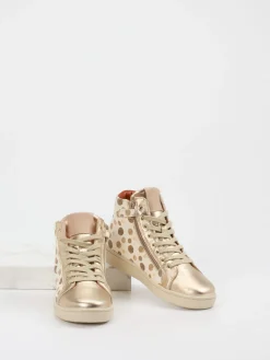 – High-Top Sneaker aus geprägtem Leder beige*Bisgaard