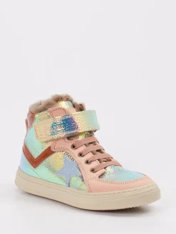 – High-Top-Sneaker aus Metallic mit Fellfutter*Bisgaard