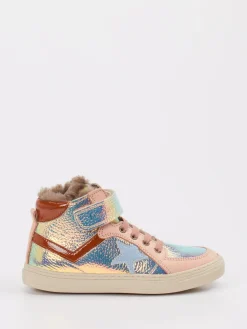 – High-Top-Sneaker aus Metallic mit Fellfutter*Bisgaard