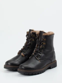 Kinder Bisgaard – Schnürboots aus Kalbleder mit Lammfell