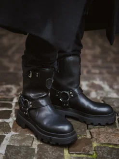 Damen Blauer – Biker Boots aus Kalbleder