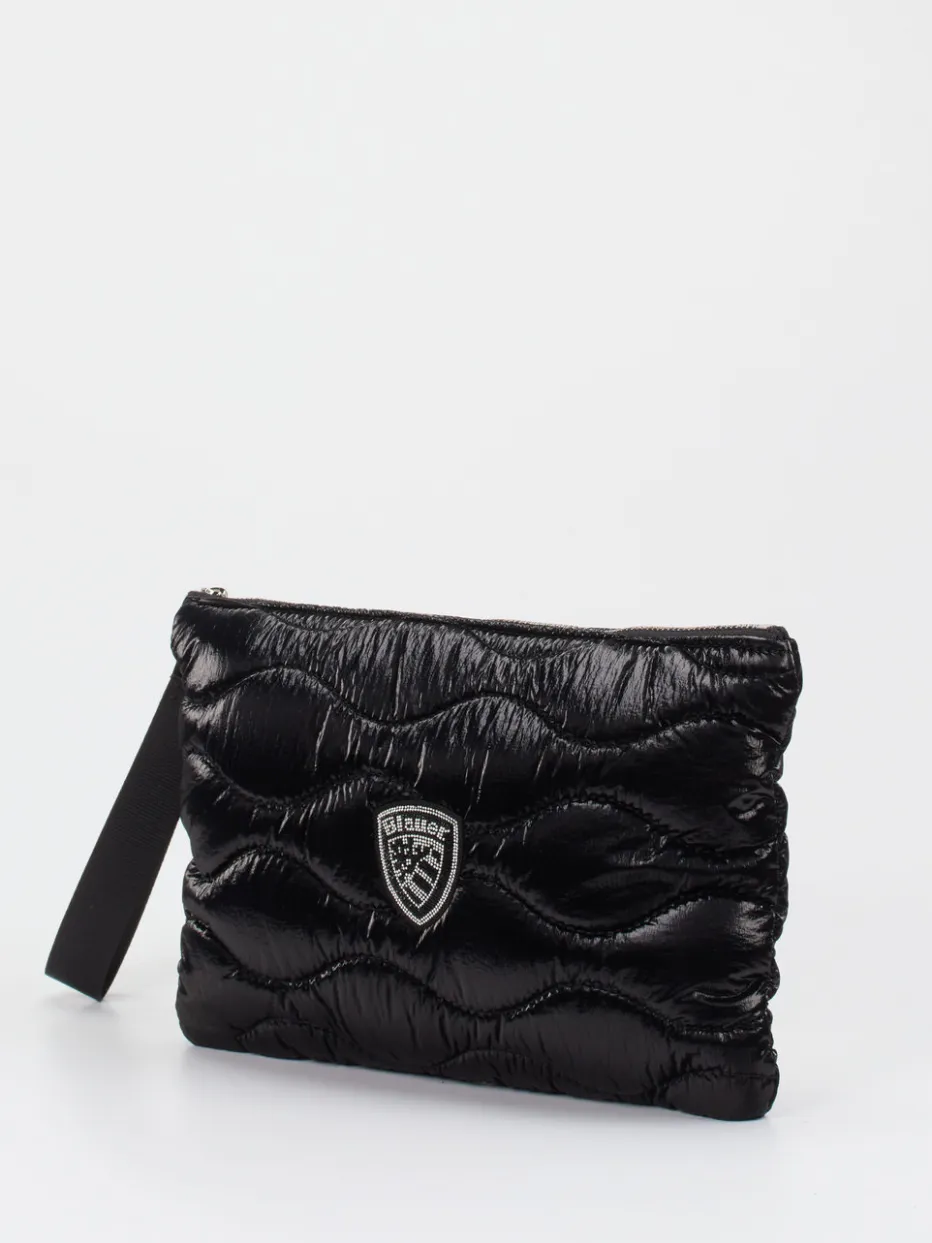 – Clutch aus Textil in glänzend*Blauer Clearance