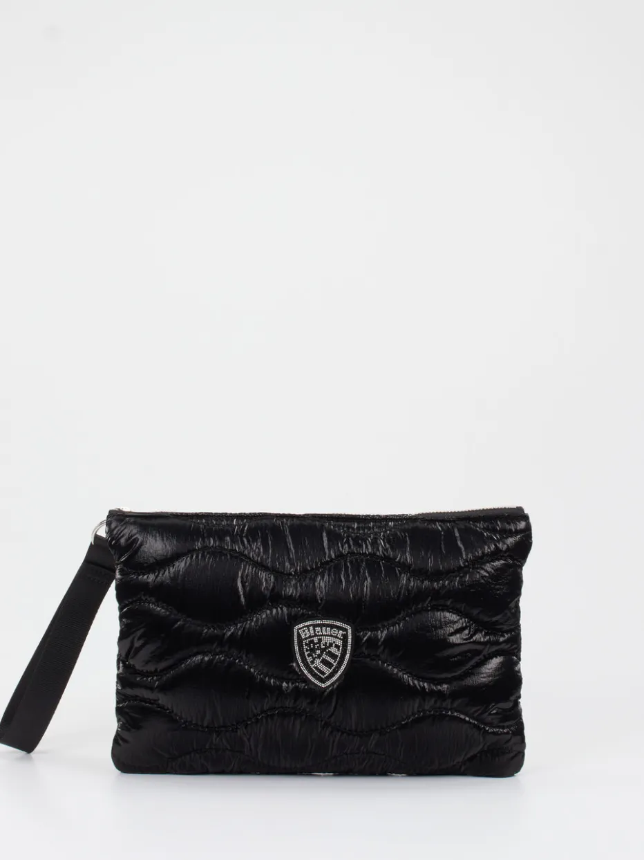 – Clutch aus Textil in glänzend*Blauer Clearance