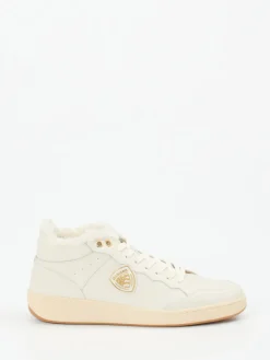 Damen Blauer – Mid-Top Sneaker aus Kalbleder creme