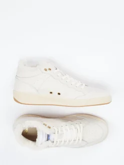 Damen Blauer – Mid-Top Sneaker aus Kalbleder creme