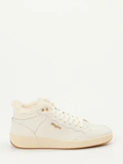 – Mid-Top Sneaker aus Kalbleder creme*Blauer Outlet