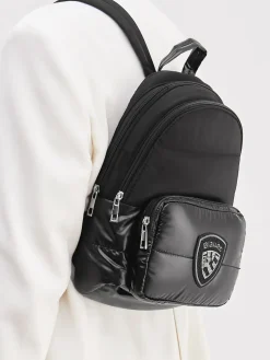 – Mini-Rucksack aus Textil*Blauer New