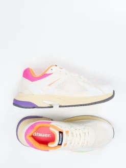 Damen Blauer – Retro-Sneaker aus Textil in Creme