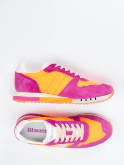 Damen Blauer – Retro-Sneaker aus Veloursleder Orange