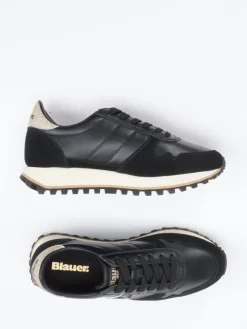 Damen Blauer – Retro-Sneaker aus Velourleder und Glattleder