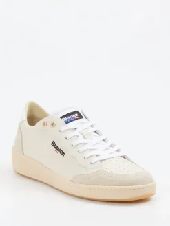– Sneaker aus Kalbleder in Creme*Blauer Online
