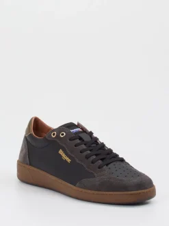 – Sneaker aus Kalbleder in Anthrazitgrau*Blauer Sale