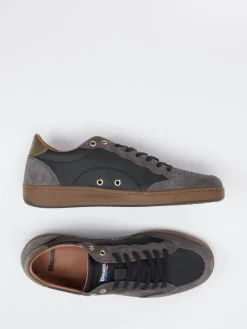 – Sneaker aus Kalbleder in Anthrazitgrau*Blauer Sale