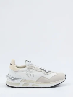 Damen Blauer – Sneaker aus Kalbleder und Nylon Offwhite