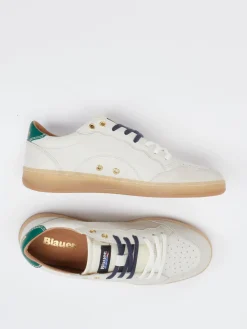 – Sneaker aus Leder in Creme*Blauer