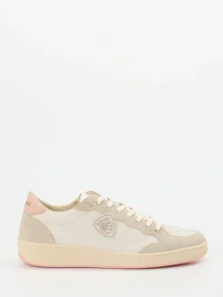 – Sneaker aus Veloursleder in Creme*Blauer New