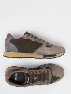 – Sneaker aus Veloursleder und Textil in Taupe*Blauer Discount
