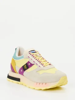 Damen Blauer – Sneaker aus Veloursleder und Nylon Pastellgelb