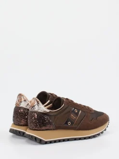 – Sneaker aus Veloursleder mit Glitzerdetails*Blauer Outlet