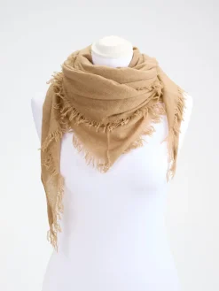 Damen Blui – Dreieckstuch aus Textil in Sandbeige