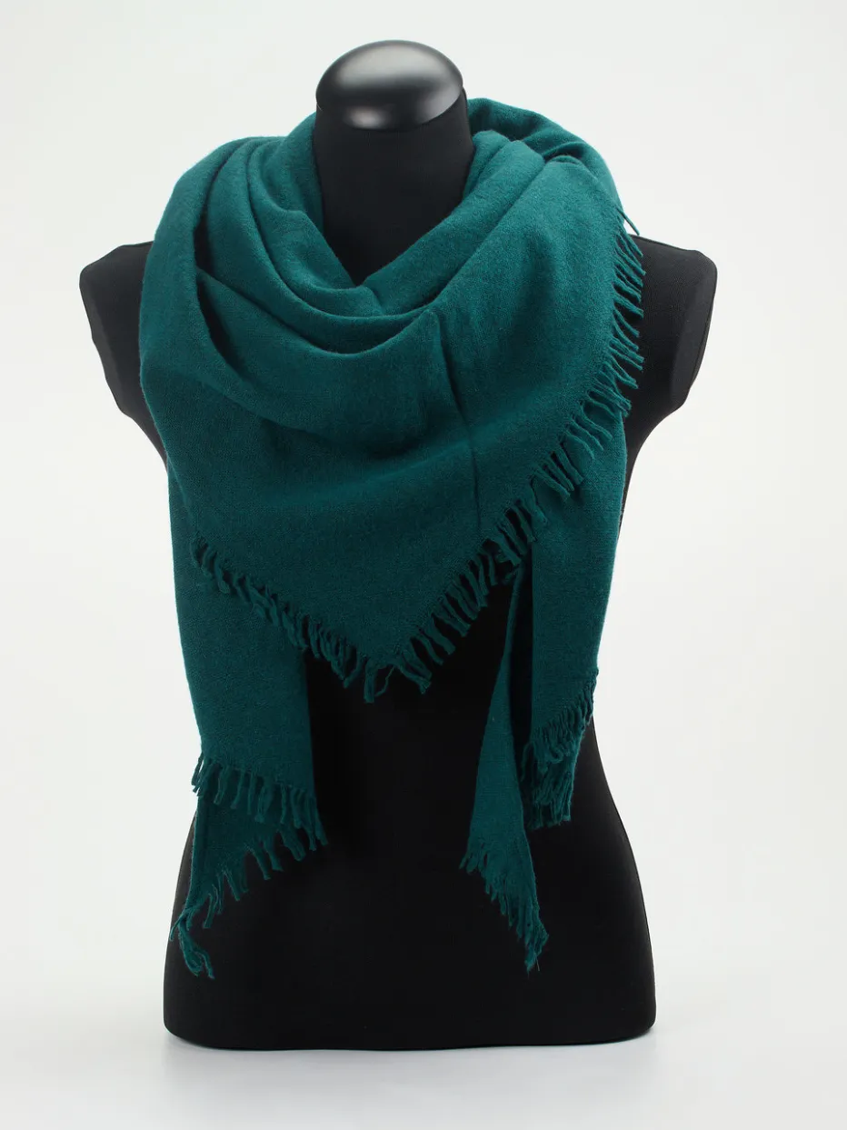 Damen Blui – Fransenschal aus Woll-Kaschmir-Mix Petrol